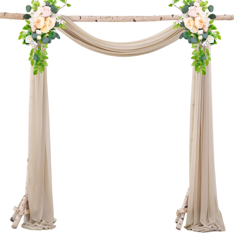 N7YF Lãng Mạn Ngọc Trai Voan V - đánh giá và giá Wedding Backdrop Curtain