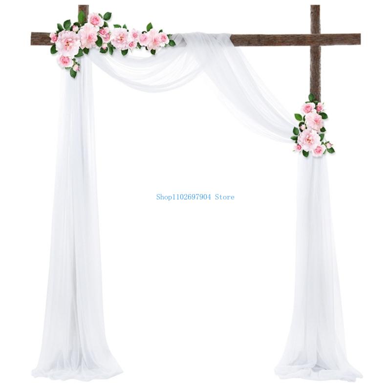 N7YF Lãng Mạn Ngọc Trai Voan V - đánh giá và giá Wedding Backdrop Curtain