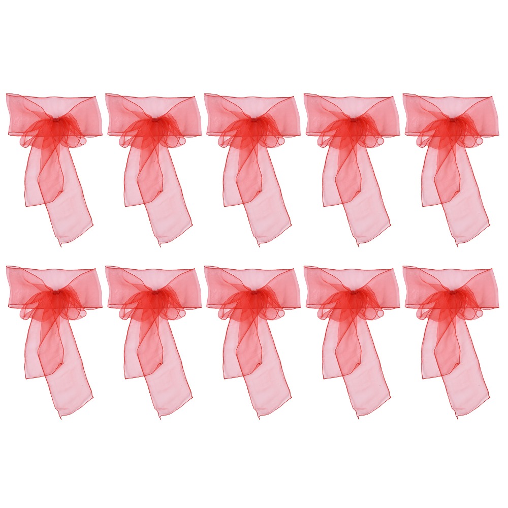 10Pcs Blue, red, yellow, purpl - đánh giá và giá Chair Sash Organza