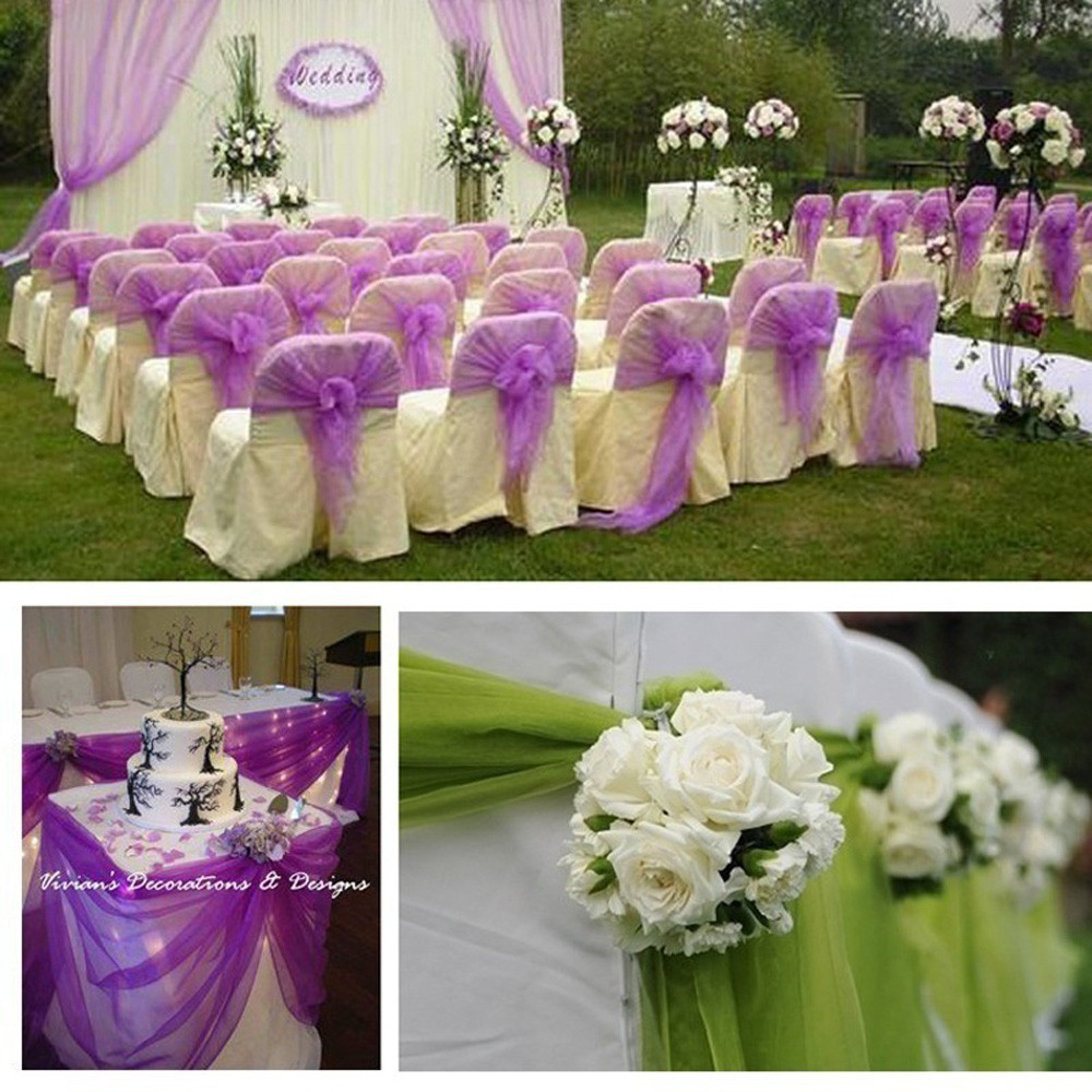 Wedding Decoration Tulle Roll  - đánh giá và giá Chair Sash Organza