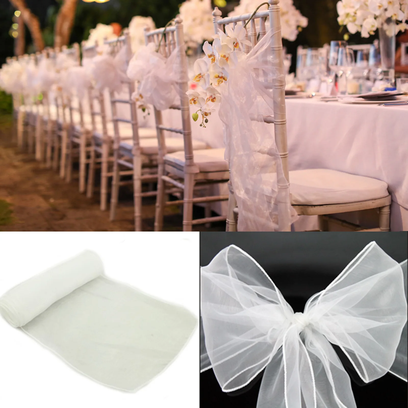 Wholesale 10/50 Pack Organza B - đánh giá và giá Chair Sash Organza