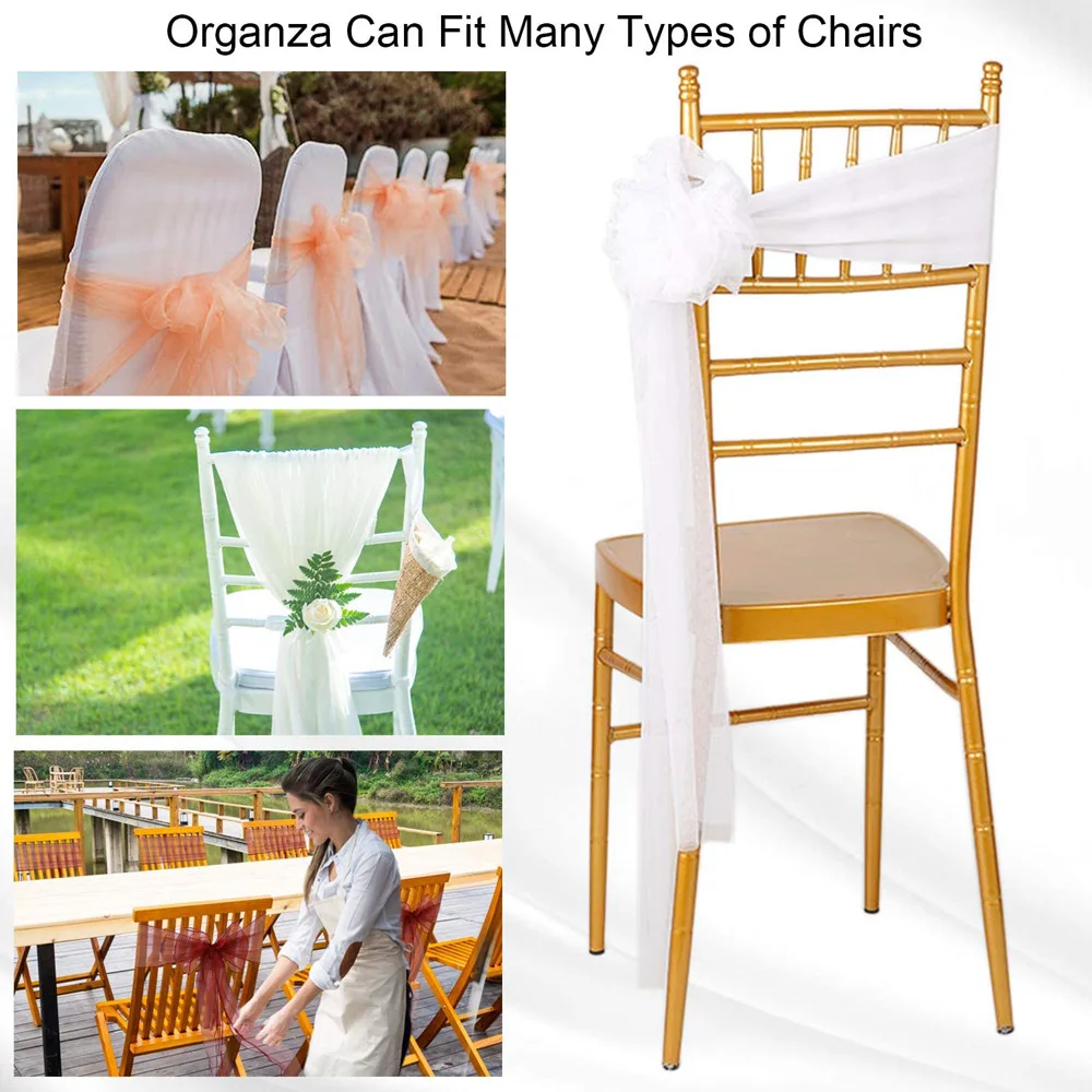 Wholesale 10/50 Pack Organza B - đánh giá và giá Chair Sash Organza