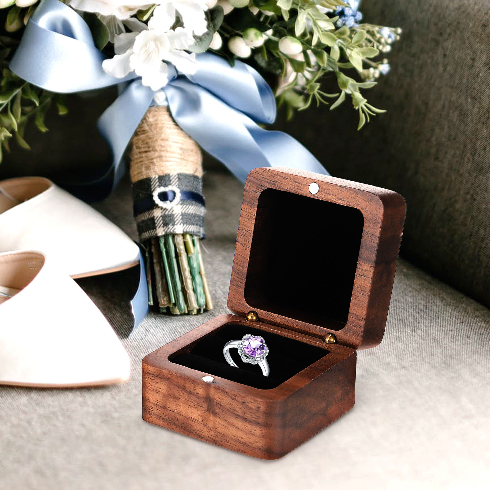 Luxury Wooden Ring Box Safe Se - đánh giá và giá Wedding Solution