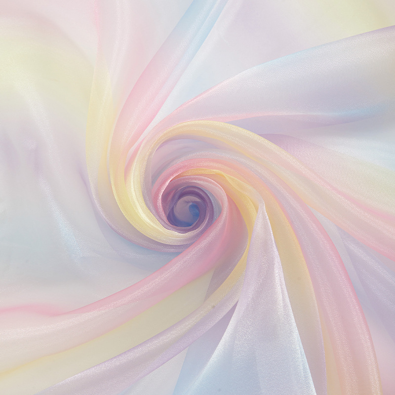 Dreamy Rainbow Gradient Organz - đánh giá và giá Wedding Backdrop Curtain