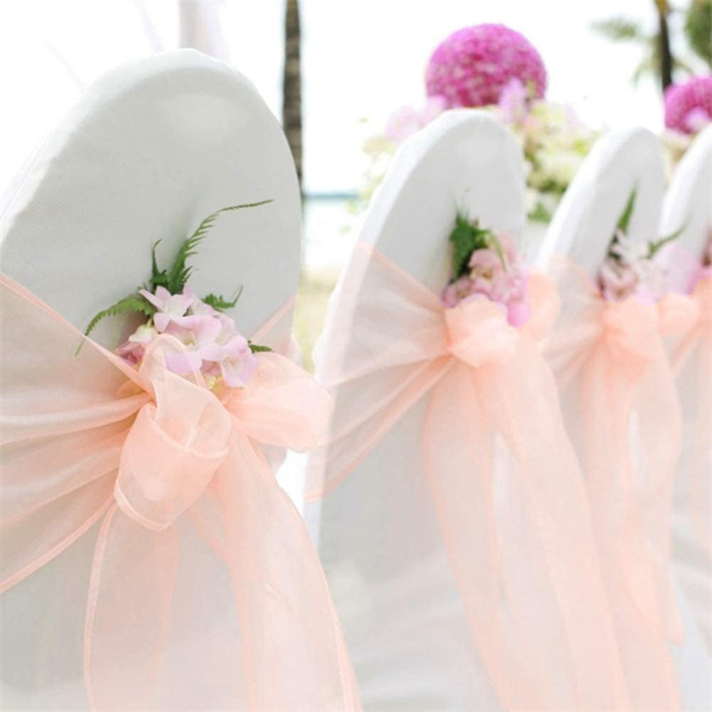 10/50/100PCS Wedding Chair Dec - đánh giá và giá Chair Sash Organza