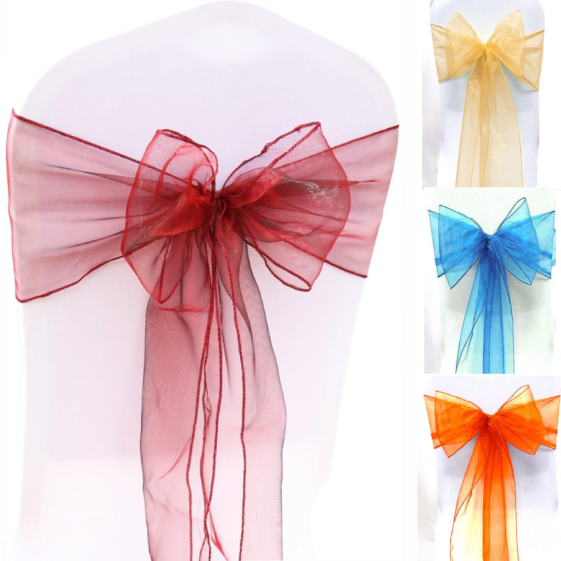 10/50/100PCS Wedding Chair Dec - đánh giá và giá Chair Sash Organza