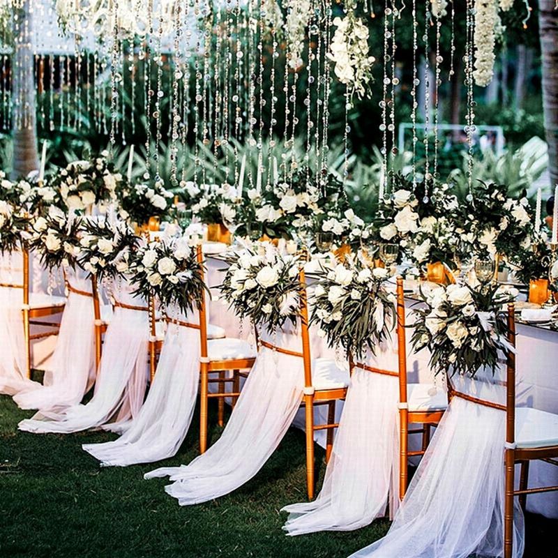 5/10M Sheer Crystal Wedding Tu - đánh giá và giá Chair Sash Organza