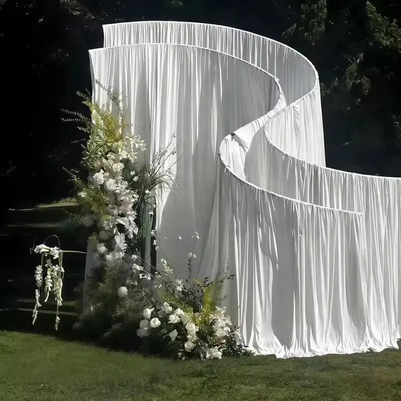 S-Shape Wedding Stage Backdrop - đánh giá và giá Wedding Backdrop Curtain